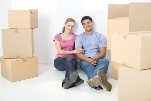 Office removals planning in Lissongrove with moving boxes and workspace setup