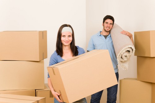 Packing belongings into a mobile self storage unit