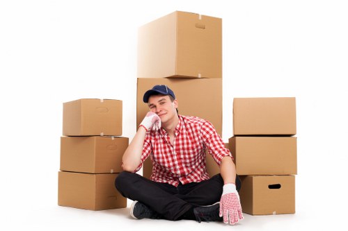 Flat removal van and organised boxes in Lissongrove